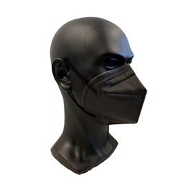 TubeRoo FFP2 Mask for Outdoors and Indoors, Black, Pack of 5 Masks from Germany, Made in Germany, Soft Round Ear Loops, Respirator Mask, Mouth Guard