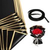 20 Bouquet Wrapping Paper and 1 Roll Ribbon, Waterproof Packaging