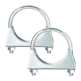 2 Pcs 45mm(1-3/4") Exhaust Clamp, Muffler U-Bolt Clamps, Special Clamp for Exhaust Pipe U-Shaped Galvanized Pipe Clamp for 45mm Diameter Exhaust Tail Pipe Clamps