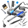 MEAKEST Soldering Iron Kit, 90W 110V LCD digital soldering gun12-in-1
