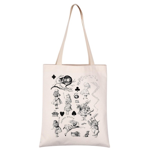 VAMSII Alice Wonderland Tote Bag Cheshire Cat Gift Alice Inspired
