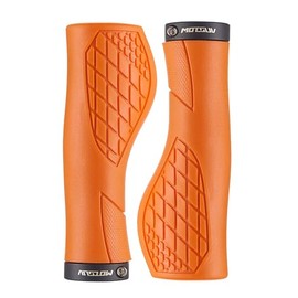 Bike Handlebar Grips,Single Lock on Bicycle Handle Bar, for BMX, Mountain, Beach Cruiser, Scooter, Folding Bike, Soft Non-Slip-Rubber Hand Grip Comfortable Ergonomic Design (Orange)