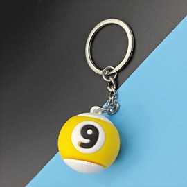 IZROLO Fashion Billiards Keychain Creative 9 Ball shaped Keychain Gift for Billiards Athletes and Billiards Enthusiasts (No.9)