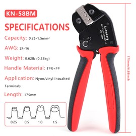 Knoweasy Jst Crimping Tool with 590PCS JST-XH Connectors Kit - 24-16 AWG Labor-Saving Crimper for AMP-TE 2.8/4.0/4.8/6.3, JST-SM2.54/XH2.54/VH3.96 and Molex