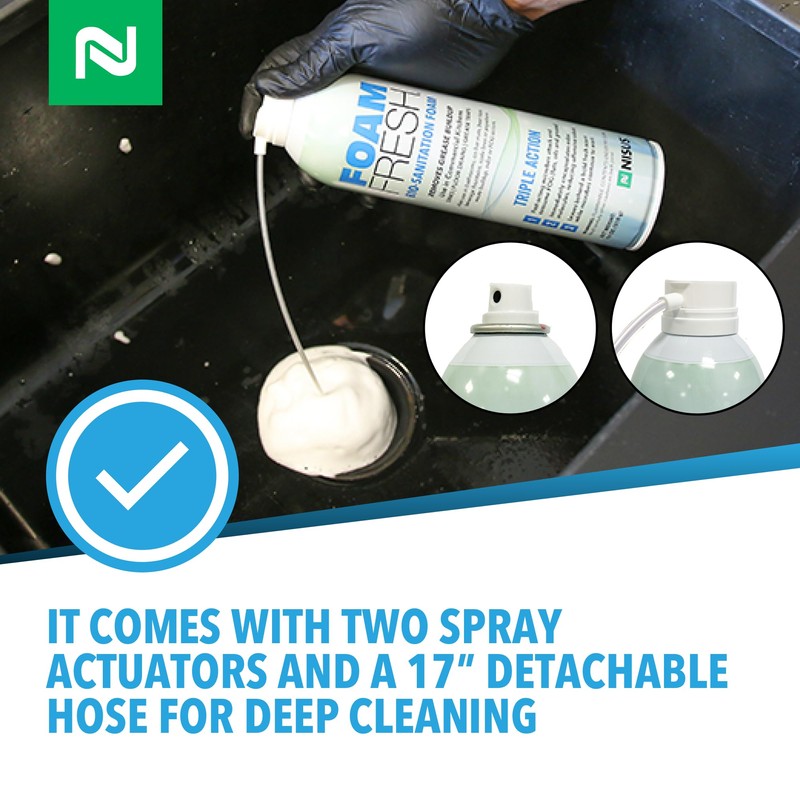 Nisus Foam-Fresh Bio Sanitation Foam, Removes Grease and Organic Buildup,