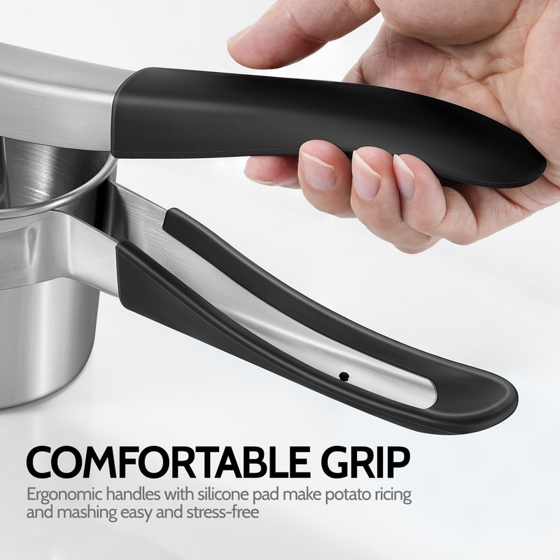Potato Ricer, Sopito Upgraded Stainless Steel Potato Masher with 3