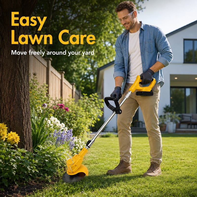 Cordless Grass Trimmer for Lawn Care – 21V 3-in-1 Lightweight