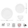 DoDoware Melamime Dinnerware Sets,White Dish Set for 4, 12 Pieces
