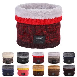 Pukavt Winter Knitted Neck Gaiter For Men And Women Neck Warmer Windproof Ski Mask Face Scarf for Cold Weather Outdoor Sports-Gradient Red