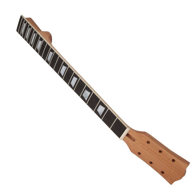 Wood Electric Guitar Neck 22Frets Rosewood Fingerboard with Trapezoidal Inlay