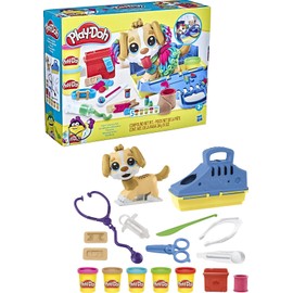 Play-Doh Care 'n Carry Vet Playset for Kids 3 Years and Up with Toy Dog, Storage, 10 Tools, and 5 Modeling Compound Colors, Non-Toxic