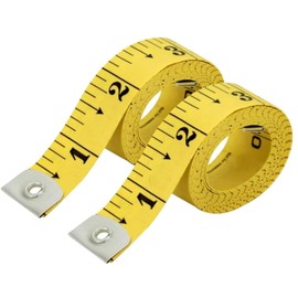 CrafTreat 2-Pack Yellow Tape Measure – Dual-Sided Standard & Metric Scales, Soft Flexible Ruler for Body Measurements & Tailoring, 60in/150cm