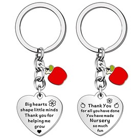 SDOFY 2Pcs Nursery Teacher Gifts Thank You Gift for Nursery Teacher Keyring Nursery Teacher Leaving Gifts Teaching Assistant Leaving Nursery School Gift