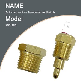 Tippwoo 1 PC Car Fan Temperature Switch, 200 to 185 Degree Electric Engine Cooling Fan Thermostat Switch, 3/8" Pipe Thread Temp Sensor Switch for 10" 12" 14" 16" Fan (Gold)