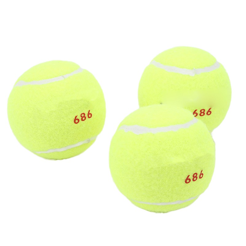 3Pcs Training Tennis Balls 2.6in Chemical Fiber Silicone Accurate Portable