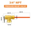 GASHER 3/4" NPT RV Water Heater Temperature & Pressure Relief