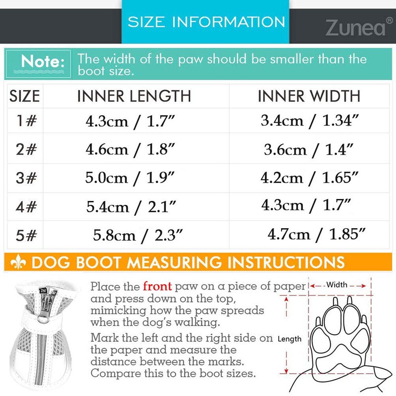 ZUNEA Small Dog Shoes for Hot Pavement Summer Breathable Mesh