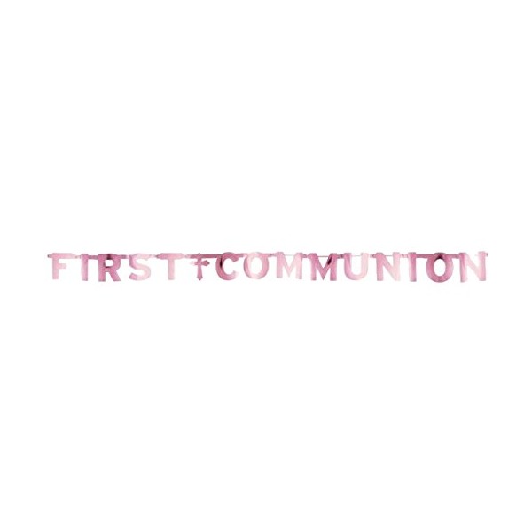 First Communion Pink Foil Banner | Party Decoration