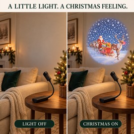 Indoor Christmas Projector Light, USB, 10 Festive Patterns for Walls & Ceilings