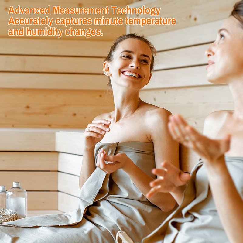 Sauna Thermometer Hygrometer: 2-in-1 Round Wooden Sauna Room Thermometer and