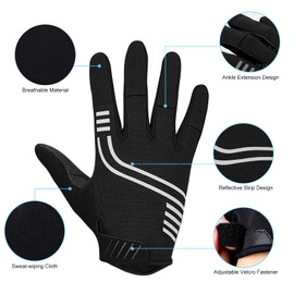 Yobenki Cycling Gloves, Touch Screen Gloves, Bike Gloves with Thick Pad, Anti-Slip, Breathable & Shock-Absorbing Cycle Gloves for Men Women, MTB Gloves for Running, Fitness, Work (White,M)