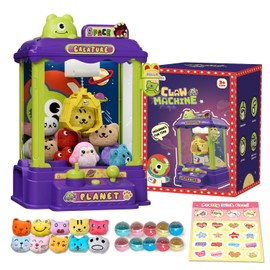 Mini Claw Machine for Kids, Monster-Themed Vending Machine Toys for Age 3-8, Claw Machines with Plush and Capsule Toy for Boys, Cool Birthday Gifts for Kids Age 3+, Perfect for Parties, Holidays