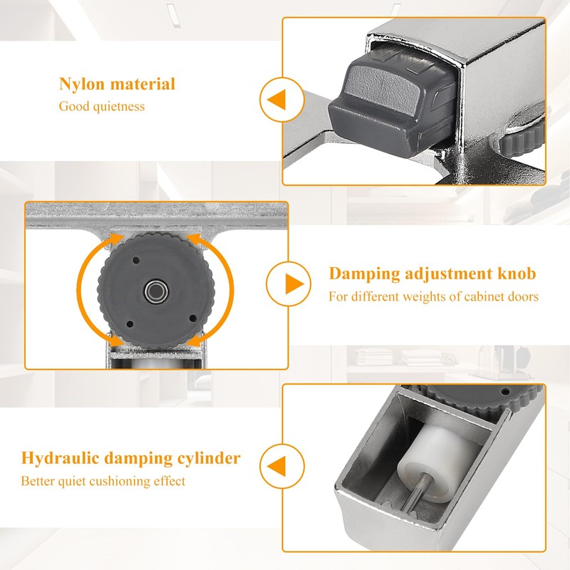 EFUTURETIME 8 x Door Damper Cabinet Soft Close Retrofit Door