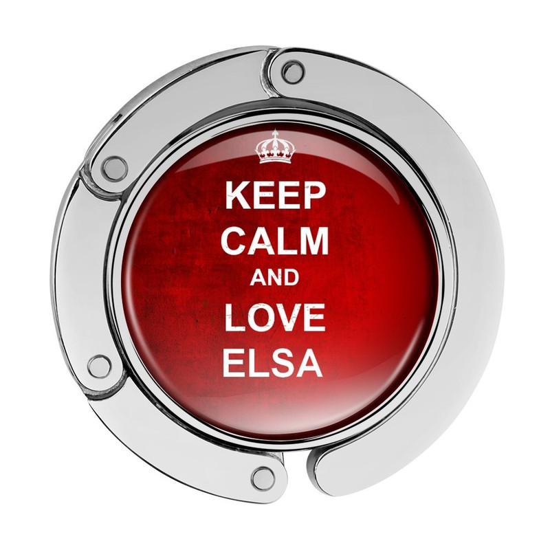 Taschenhalter Keep Calm Personalisiert mit Namen ELSA printplanet Chrom