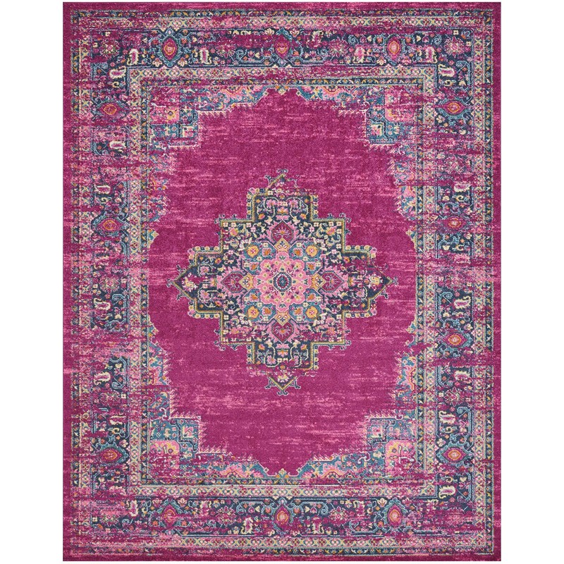 Nourison Passion Traditional Bright Colorful Area Rug, 8'X10', FUCHSIA