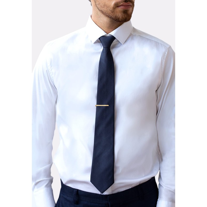 Kuzzoi Men's Textured Tie Clip (3.5 mm) for Normal Ties,