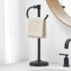 BESy 17 Inch Matte Black Stand Towel Bar Hanger Hand