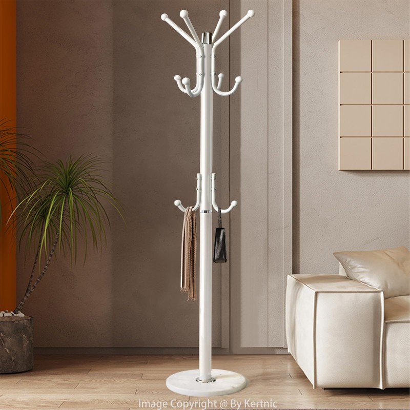 Kertnic Modern Coat Rack Freestanding with Natural Marble Base &