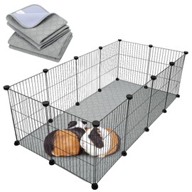 PAWCHIE Washable Pee Pads for Dogs - 2 Pcs 14" x 27" Guinea Pig Cage Liner Waterproof Reusable Non-Slip Puppy Potty Training Mats, Fast Absorbent Whelping Pads for Puppies, Cats, Bunnies, Small Animal