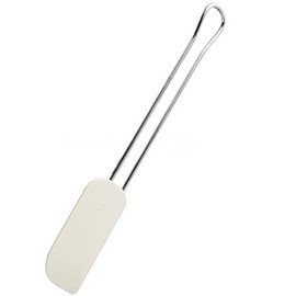 Dr. Oetker Teigschaber 26cm, Küchenschaber aus Edelstahl mit Funktionsteil aus Silikon, zum Verstreichen und Ausschaben, (Farbe: weiß/silber), Menge: 1 Stück