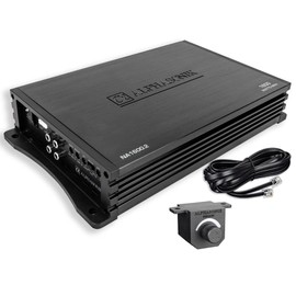 Alphasonik NA1600.2 Neuron Series 1600 Watts Max 2-Channel Car Amp with 4-Way Protection Circuitry Multi-Channel Bridgeable Class A/B Amplifier Low & High Level Inputs (Remote Bass Knob Included)