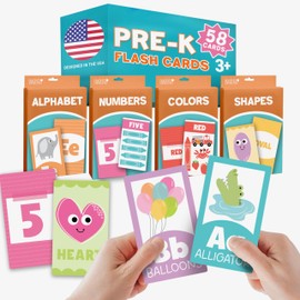 Learning Flash Cards for Toddlers 1-3 - Alphabet Flash Cards for Toddlers 1-3, Number and Letter Flashcards for Kindergarten, Toddler Learning Activities, 58 Pastel Flashcards for Kids