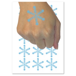 Snowflake Doodle Winter Temporary Tattoo Water Resistant Fake Body Art Set Collection - 54 1" Tattoos (1 Sheet)