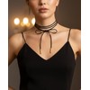 Geyynow 3 PCS Gothic Tie Necklace, Red Bow Ribbon Choker,