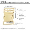 Floyutin 5 pcs Third Adjustment buckle Metal Side Release Buckle