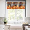 Thanksgiving Orange Pumpkins Kitchen Valance for Window,Fall Pumpkin Leaves Rod