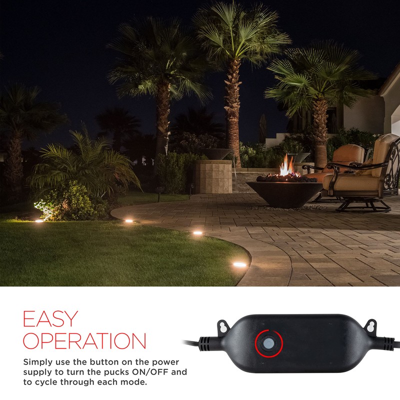 UltraPro LED Landscape Lights, Color Changing, Large, 6 Pucks, 48ft,