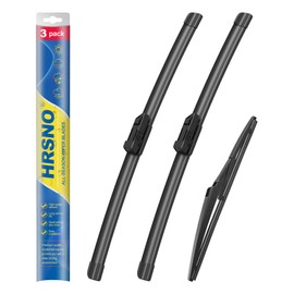 HRSNO® 26"+15" Windshield Wipers With 12" Rear Wiper Blade Sets Automotive Replacement for 2009-2019 Ford Fiesta Wiper Blades For My Car (Pack of 3)