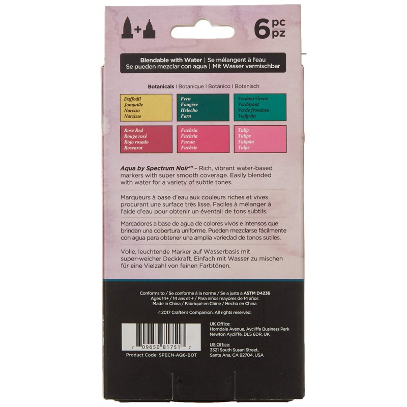 Spectrum Noir Aqua Artist's Water Based Dual Nib Marker Colouring