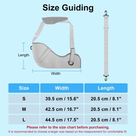 supregear Arm Sling Shoulder Immobilizer, Comfortable Medical Rotator Cuff Support Brace Men Women Arm Strap for Shoulder Injury, Broken & Fractured Bones, Grey, M