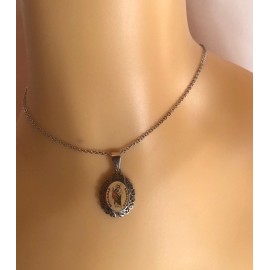 Unbranded San Judas Tadeo/St Jude Medal With 20" L Chain Stain Steel Color Silver & Gold