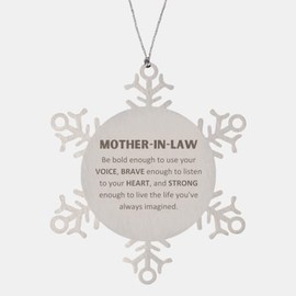 Mother-in-Law Snowflake Ornament, Live The Life You've Always Imagined, Inspirational Gifts for Mother-in-Law, Birthday Christmas Motivational Gifts for Mother-in-Law