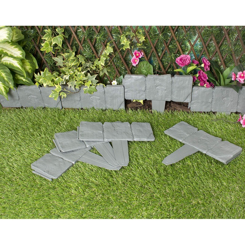 Dark Grey Lakeland Stone Hammer In Garden Border Edging (384)