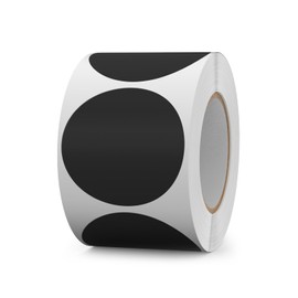 FINDAT 500PCS Black Round Labels 50mm Colour Coding Circle Stickers Vinyl Removable Waterproof Name Tags for Home Office Business