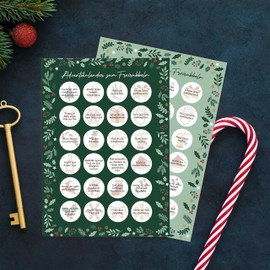 Papierdrachen Advent Calendar with Scratch Fields - Kleine Auszeit - 2 DIN A4 Sheets with 24 Squares Each with Tasks for a Beautiful Advent Season - Set 5