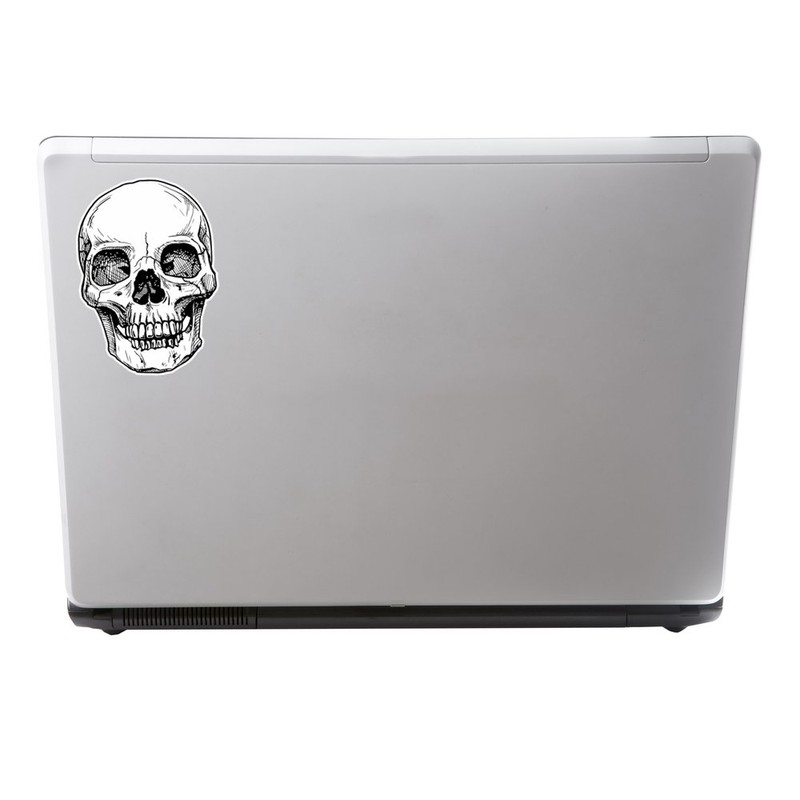 2 x 10cm/100mm Skull Vinyl Stickers Travel Luggage Horror Scary